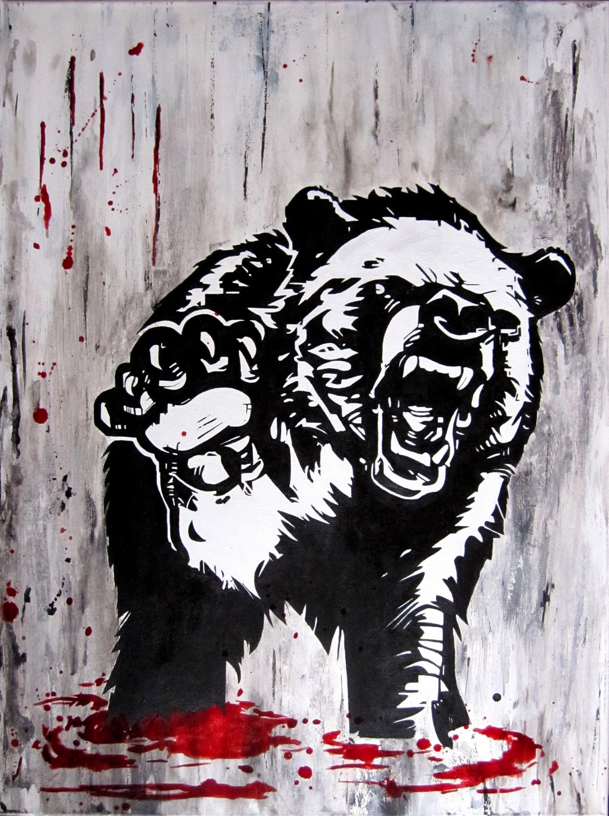Медведь злой граффити
